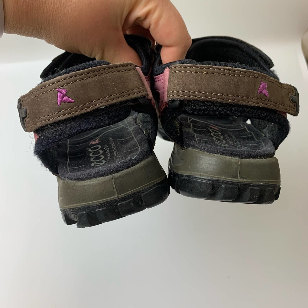 Ecco Sandals Size 37 Brown Pink Arch Support Anatomical Wave Footbed - Picture 10 of 11